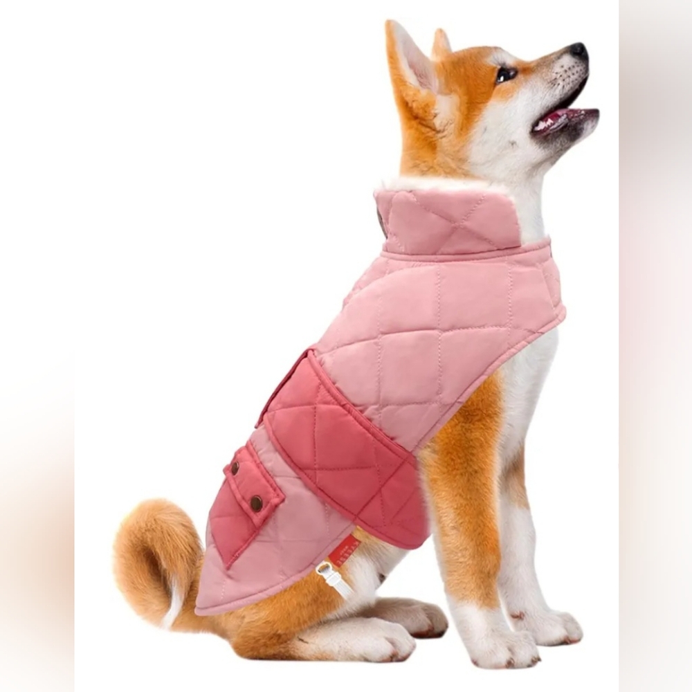 Keep Your Dog As Fashionable As You Are In This Stylish Pink Quilted Jacket XL
